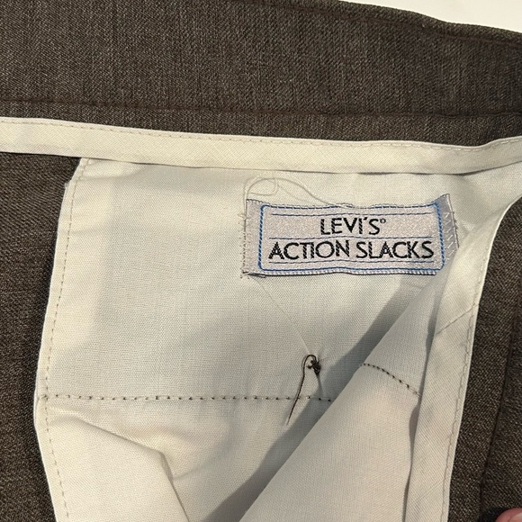 VINTAGE Levis Action Slacks Pants Men 35x31 Brown Retro 80s Made in USA - Picture 4 of 6